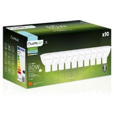 LUMILED 10x LED žiarovka GU5.3 MR16 8W = 80W 720lm 6500K Studená biela 120° 12V