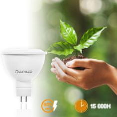 LUMILED 10x LED žiarovka GU5.3 MR16 8W = 80W 720lm 6500K Studená biela 120°