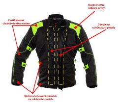 Cappa Racing Bunda moto UNISEX ROAD textilná čierna / zelená M