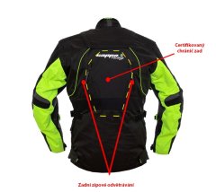 Cappa Racing Bunda moto UNISEX ROAD textilná čierna / zelená M