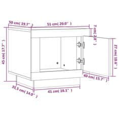 Vidaxl Konferenčný stolík biely dub sonoma 51x50x45cm spracované drevo