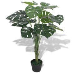 Vidaxl Umelá rastlina, monstera s kvetináčom 70 cm, zelená