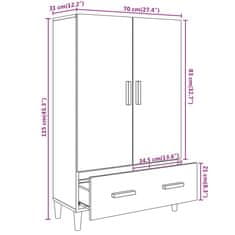 Vidaxl Vysoká skrinka dub sonoma 70x31x115 cm spracované drevo