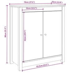 Vidaxl Komody 2 ks čierne 70x35x80 cm masívna borovica