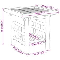 Vidaxl Príručný stolík 45x45x45 cm bambus