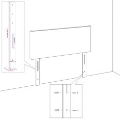 Vidaxl Čelá postele 2 ks bledosivé 90x7x78/88 cm látka