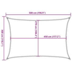 Vidaxl Tieniaca plachta 160 g/m² obdĺžniková modrá 3x5 m, HDPE