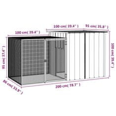 Vidaxl Klietka pre zajace sivá 200x91x100 cm pozinkovaná oceľ