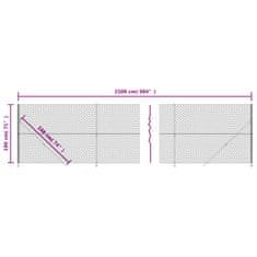 Vidaxl Drôtený plot s prírubou antracitový 1,8x25 m