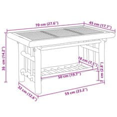 Vidaxl Konferenčný stolík 70x45x36 cm bambus