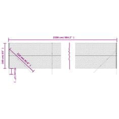 Vidaxl Drôtený plot antracitový 1,6x25 m