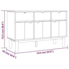 Vidaxl Komoda OTTA 114x43x73,5 cm, borovicový masív