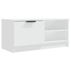 Vidaxl TV stolík biely 80x35x36,5 cm spracované drevo