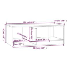 Vidaxl Konferenčný stolík biely a sonoma 102x50x36 cm spracované drevo