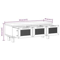 Vidaxl Konferenčný stolík biely 80x40x30 cm spracov. drevo a borovica