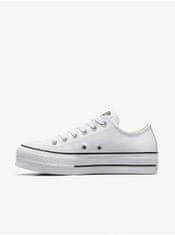 Converse Converse biele kožené tenisky na platforme Chuck Taylor All Star Lift 40