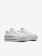 Converse Converse biele kožené tenisky na platforme Chuck Taylor All Star Lift 40