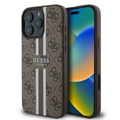 Guess Originálny pevný kryt 4G Printed Stripes MagSafe GUHMP16LP4RPSW pre iPhone 16 Pro hnedý