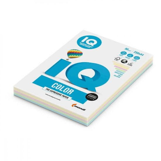 Farebný papier IQ color 5x20 mix pastelové farby, A4, 160g