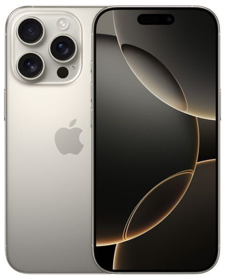 Apple iPhone 16 Pro, supervýkonný procesor, strojové učenie, A18 Pro, veľký displej, trojitý zadný ultraširokouhlý fotoaparát, predný fotoaparát, 48 Mpx, 12 Mpx, IP68, vodeodolný, Face ID, Dolby Atmos