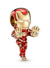 Pandora Jedinečný pozlátený prívesok Iron Man Marvel Shine 760268C01