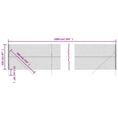 Vidaxl Drôtený plot strieborný 2,2x10 m