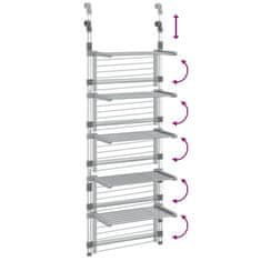 Vidaxl 5-poschodový závesný stojan na sušenie bielizne hliníkový