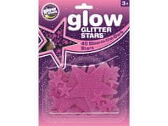 GlowStars Glow Glitter Stars - ružové