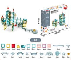 Magnetic Tiles Magnetická stavebnica Marble Roller 88ks sada - Magnetic Tiles