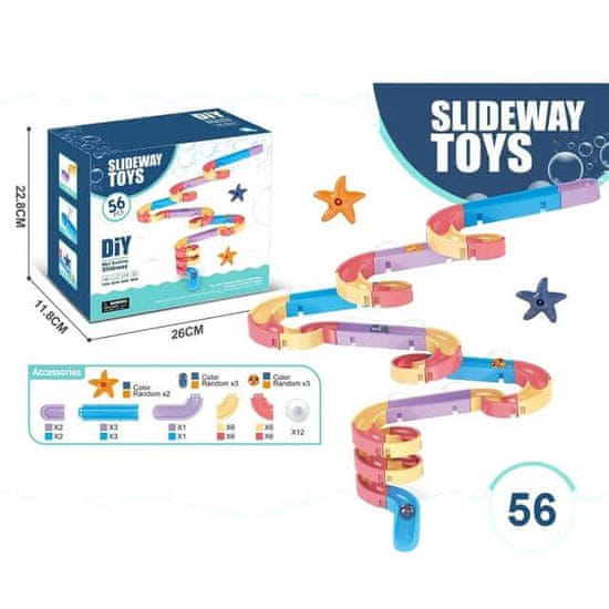 CAB Toys Slideway - Vodná šmýkačka pre deti do vane 56 dielna