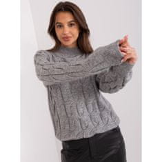 Wool Fashion Dámsky sveter s vrkočmi GOIT tmavosivý AT-SW-2235.00P_402469 Univerzálne