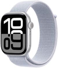 Apple Watch Series 10 GPS 46 mm, Silver Aluminium Case, Blue Cloud Sport Loop (MWWN3QC/A)