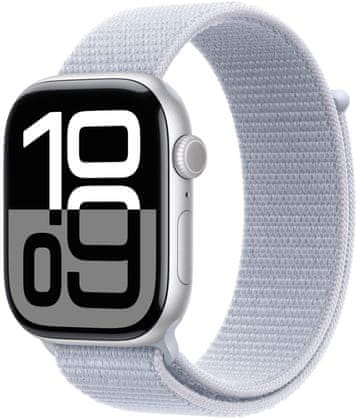 Inteligentné hodinky Apple Watch Series 10 gps Apple Pay Retina displej vodoodolnosť WR50 pre plávanie detekcia autonehody nové funkcie fázy spánku SOS volanie krytie proti prachu akcelerometer GPS stále zapnutý EKG monitorovanie tepu srdcovej činnosti volanie notifikácie NFC platby Apple Pay hluk App Store Senzor pre snímanie okysličenia krvy meranie fyzickej kondície VO2 max ovládanie dvojitým poklepaním