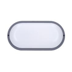 Solight Solight LED vonkajšie osvetlenie oválne, 13W, 910lm, 4000K, IP54, 21cm, šedá farba WO744-G