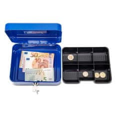 MG Money Box trezor na kľúč 15x12cm, modrý