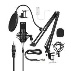 MG BM-700 USB kondenzátorový mikrofón so stojanom, čierny