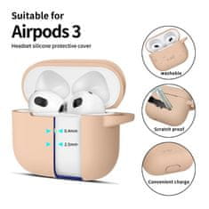 Tech-protect Silicone Hook puzdro na Apple AirPods 3, hnedé