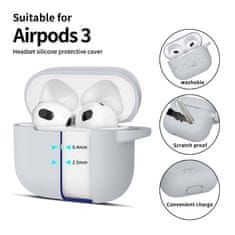 Tech-protect Silicone Hook puzdro na Apple AirPods 3, sivé