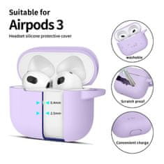 Tech-protect Silicone Hook puzdro na Apple AirPods 3, fialové