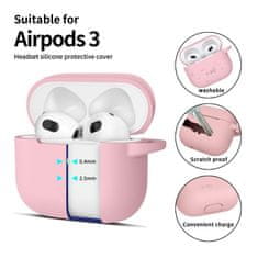 Tech-protect Silicone Hook puzdro na Apple AirPods 3, ružové