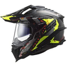 LS2 MX701 EXPLORER CARBON EXTEND dobrodružná prilba matná-Hi-Vis-žltá veľkosť XXL