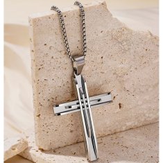 IZMAEL Náhrdelník Sapid Cross-Strieborná KP34102