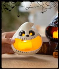 Korbi Svietnik Biely duch, podhrevacie Tealight, dekorácia Halloween, LED