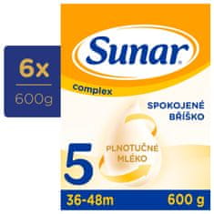 Sunar Complex 5 detské mlieko, 6 x 600 g