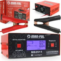 MAR-POL Nabíjačka autobatérií riadená mikroprocesorom 10A, 6-24V M82511