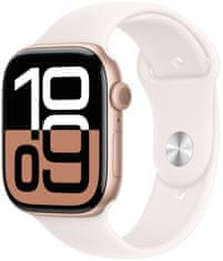 Apple Watch Series 10 GPS 46mm, Rose Gold Aluminium Case, Light Blush Sport Band - M/L (MWWU3QC/A)