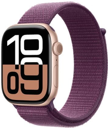 Inteligentné hodinky Apple Watch Series 10 gps Apple Pay Retina displej vodoodolnosť WR50 pre plávanie detekcia autonehody nové funkcie fázy spánku SOS volanie krytie proti prachu akcelerometer GPS stále zapnutý EKG monitorovanie tepu srdcovej činnosti volanie notifikácie NFC platby Apple Pay hluk App Store Senzor pre snímanie okysličenia krvy meranie fyzickej kondície VO2 max ovládanie dvojitým poklepaním