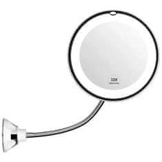 Smart Plus Flexible Gooseneck LED Makeup Mirror | 10X Magnification, Suction Cup, 360° Swivel