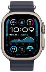 Apple Watch Ultra 2 GPS + Cellular 49mm, Natural Titanium Case, Navy Ocean Band (MX4D3CS/A)