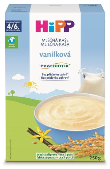 HiPP Mliečna prvá kaša PRAEBIOTIK® pre dojčatá vanilková od uk. 4.-6. mesiaca, 250 g